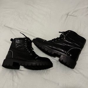 ALDO Leather Studded Boots Size 9